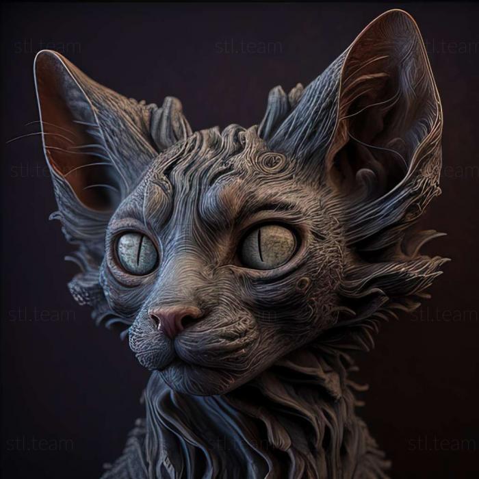 3D model Lykoi cat (STL)